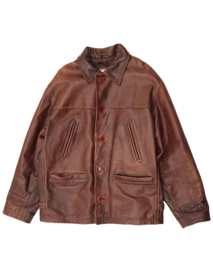 Giacca in pelle da uomo Hide Park IT 52 XL in pelle marrone