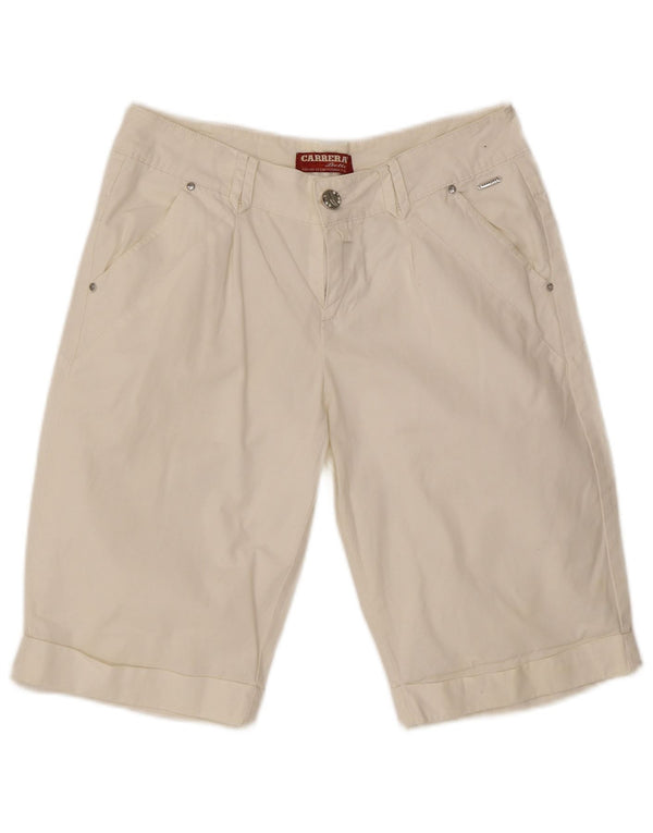 Pantaloncini chino bermuda da donna Carrera medi W30 in cotone bianco sporco