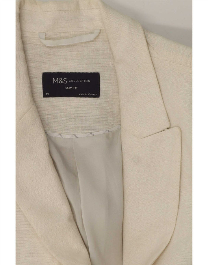 Giacca blazer a 1 bottone Marks & Spencer da donna UK 14 grande bianca