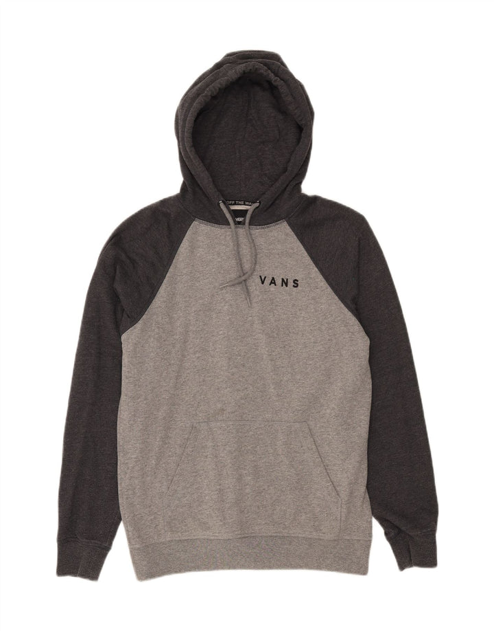VANS Mens Graphic Hoodie Jumper XS Grey Colourblock Vintage Vans and Second-Hand Vans from Messina Hembry 