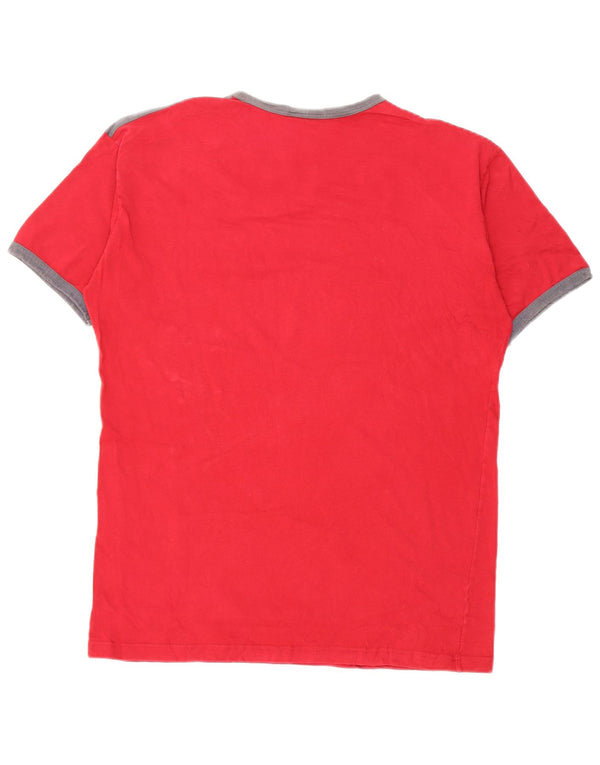 T-shirt grafica da uomo Puma Top XL in cotone color block rosso