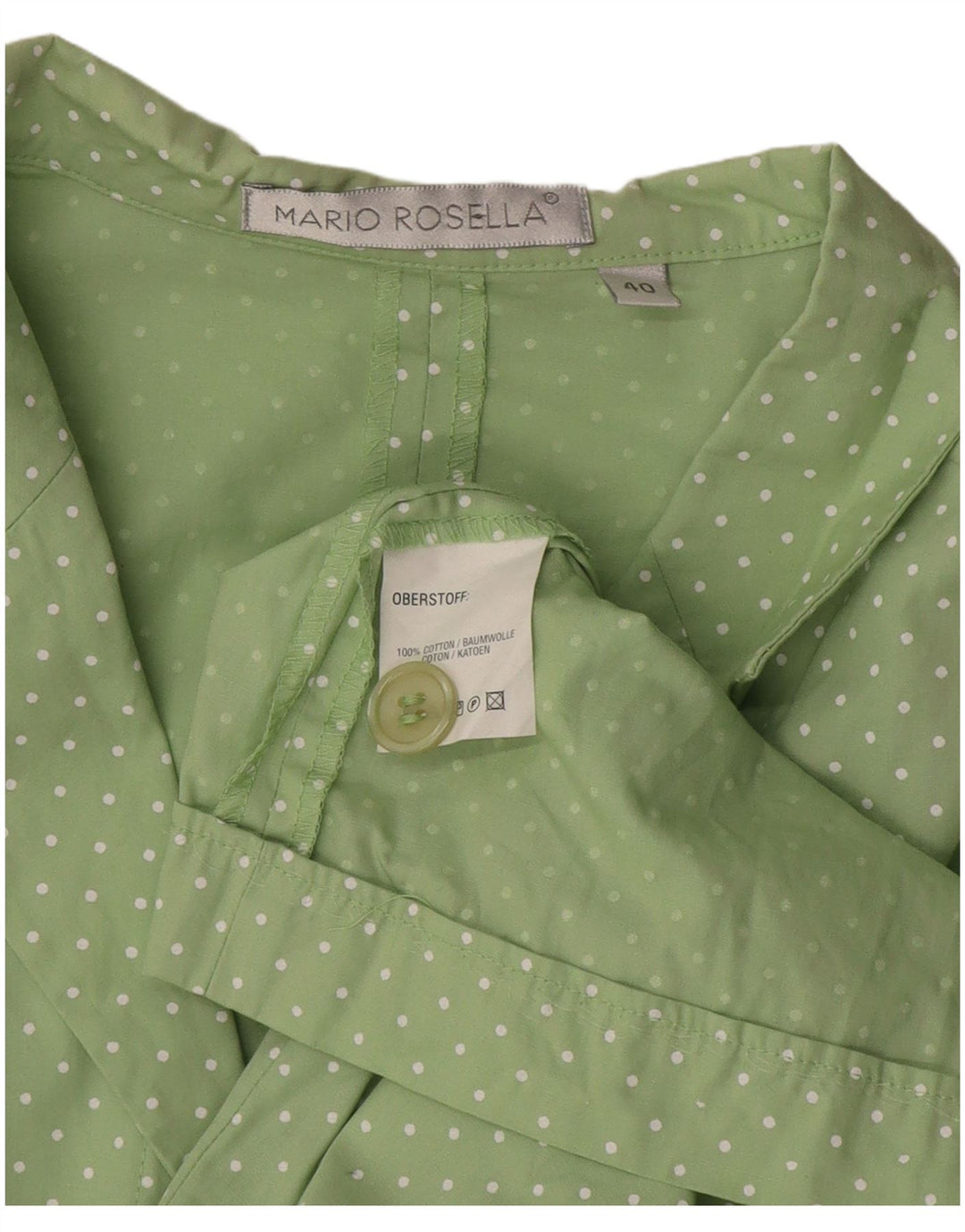Mario Rosella Set da 2 pezzi da donna EU 40 Cotone a pois verde medio