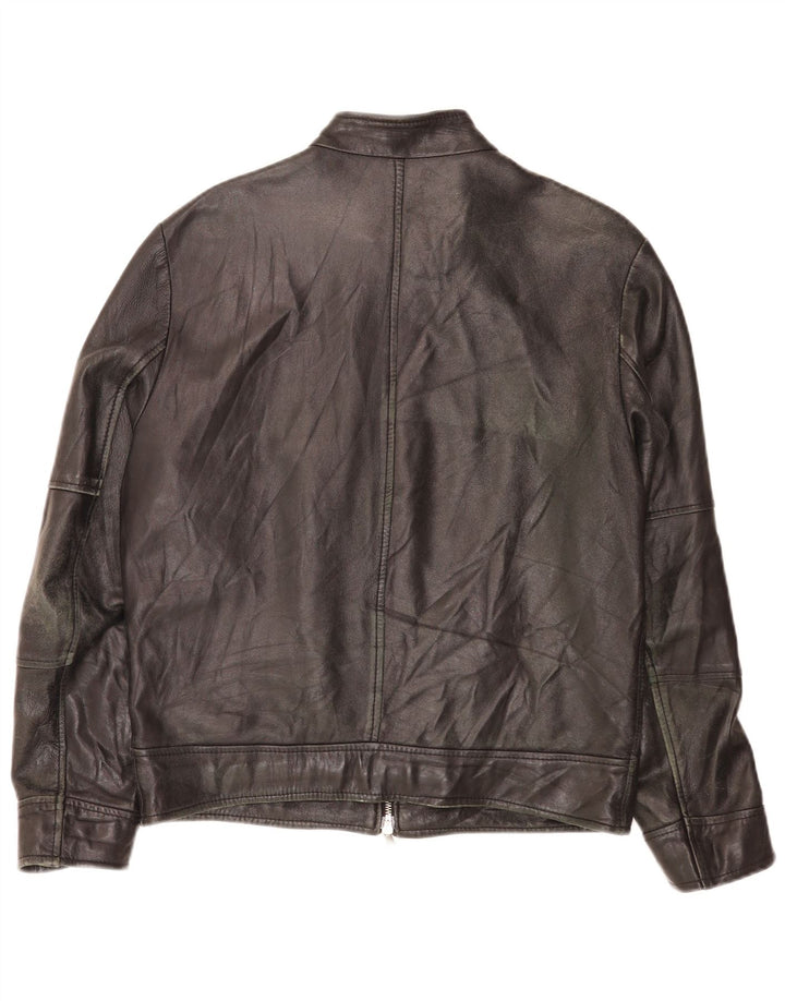 Giubbotto Bomber in Pelle da Uomo Bata IT 50 Medio Nero