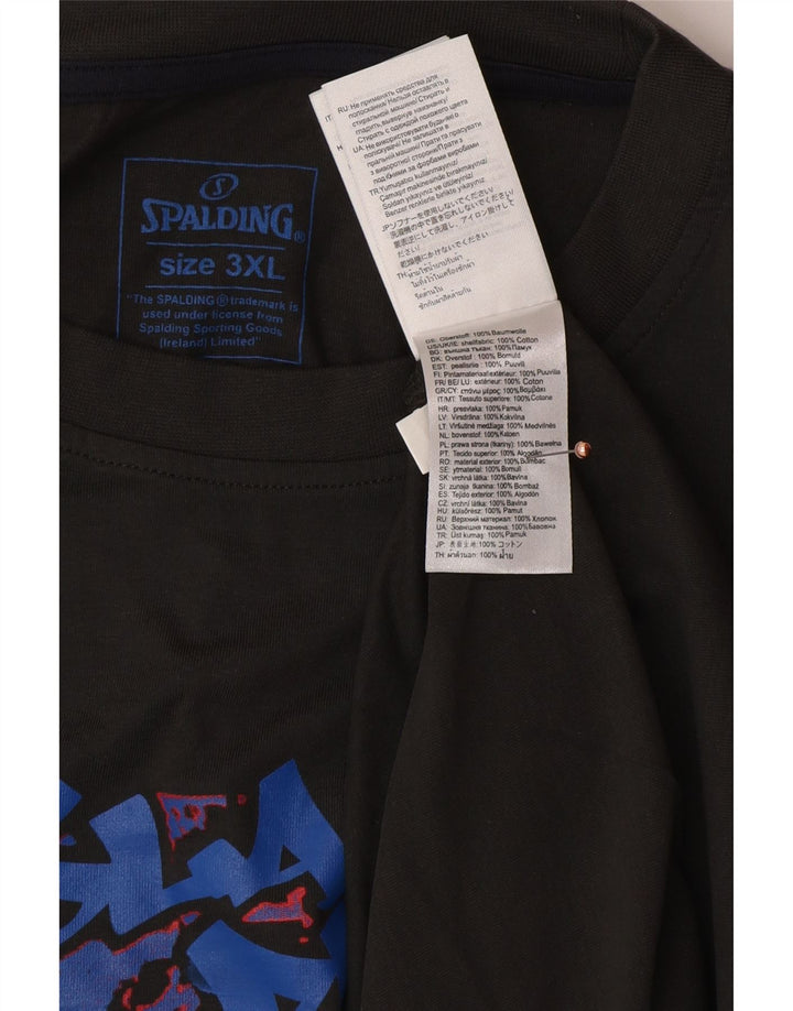 SPALDING Maglietta grafica da uomo Top 3XL Cotone grigio