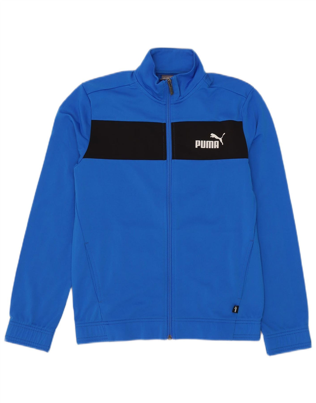 Giacca da tuta da ragazzo Puma 13-14 anni in poliestere color block blu