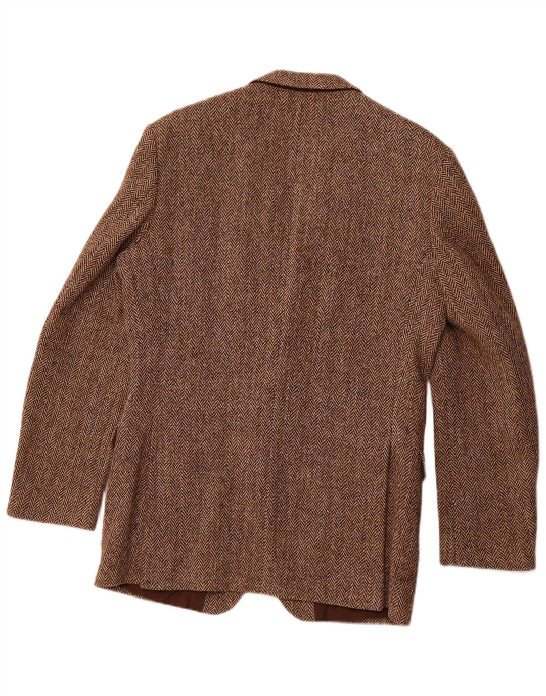 ST MICHAEL Giacca blazer da uomo a 2 bottoni UK 38 Lana a spina di pesce marrone medio