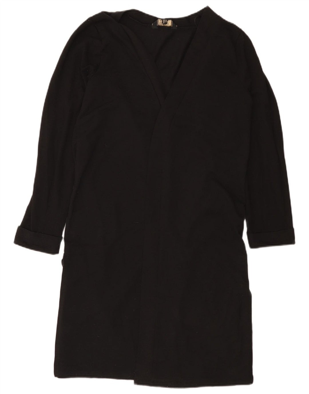 Maglione cardigan aperto a lunga linea da donna Lipsy UK 16 grande poliestere nero