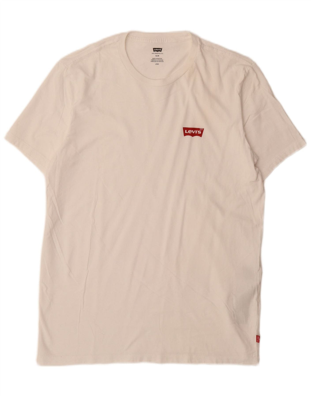 T-shirt slim da uomo LEVI'S Top grande in cotone bianco