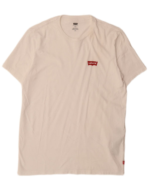 T-shirt slim da uomo LEVI'S Top grande in cotone bianco