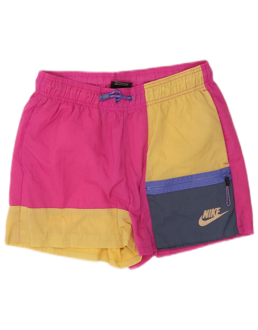 Pantaloncini sportivi Nike da uomo in nylon color block rosa medio