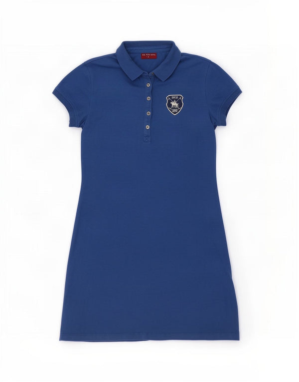 U.S. Polo Assn. Womens Polo Dress UK 12 Medium Blue Cotton