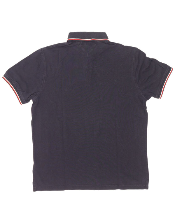 Polo slim fit da uomo Tommy Hilfiger XL in cotone blu navy