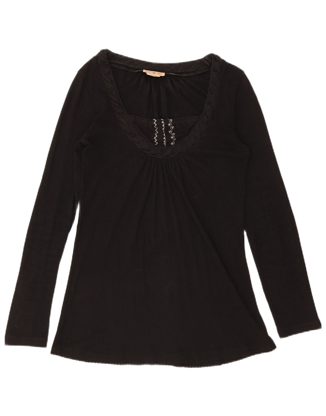 Marlboro Classics Top da donna a maniche lunghe UK 14 Large in cotone nero