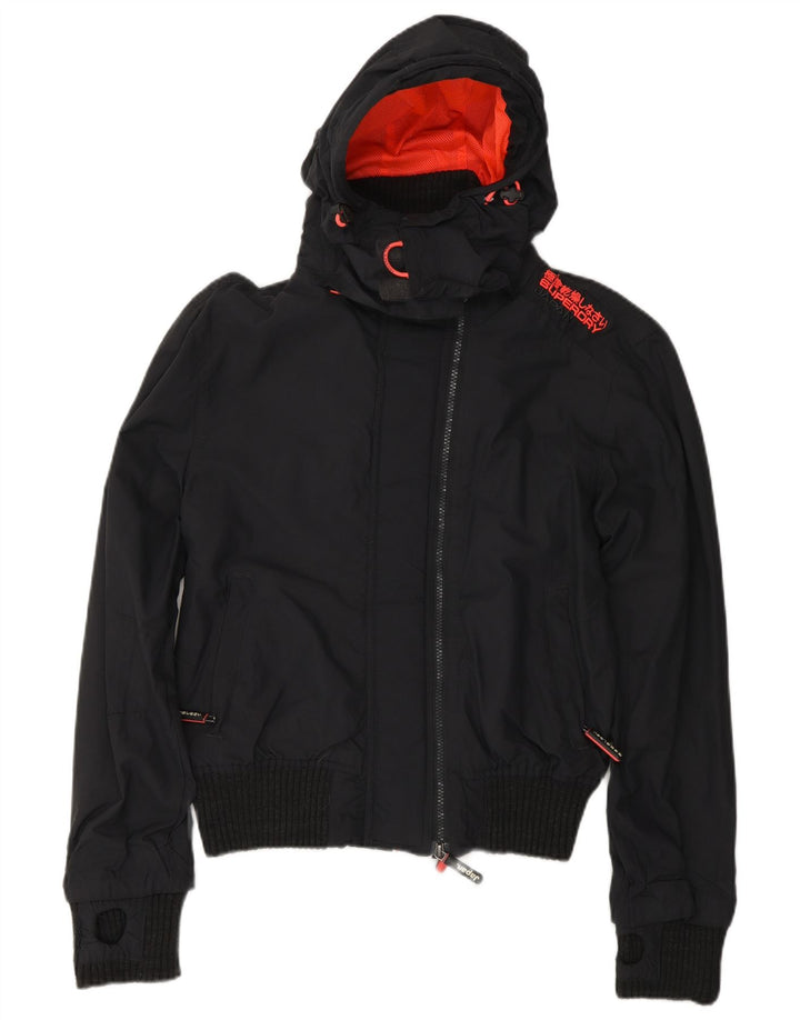 Giacca a vento da donna con cappuccio The Windbomber SUPERDRY UK 16 grande nera