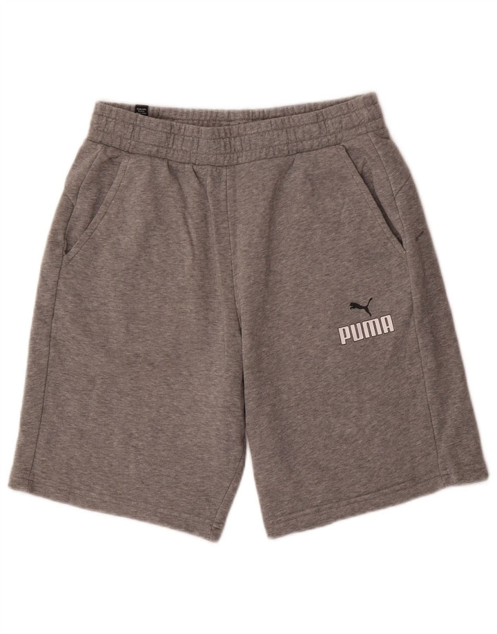 Pantaloncini sportivi da uomo Puma in cotone grigio medio