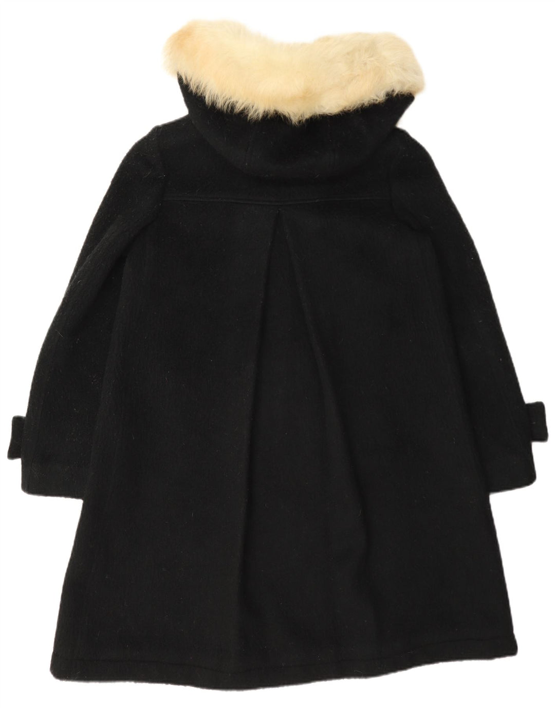 Montgomery con cappuccio da donna vintage UK 10 piccolo in lana nera
