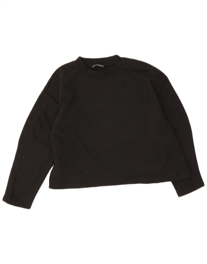 Felpa corta da donna Zara UK 14 media nera