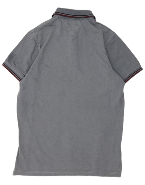 Polo da uomo slim fit Tommy Hilfiger a righe grigie grandi