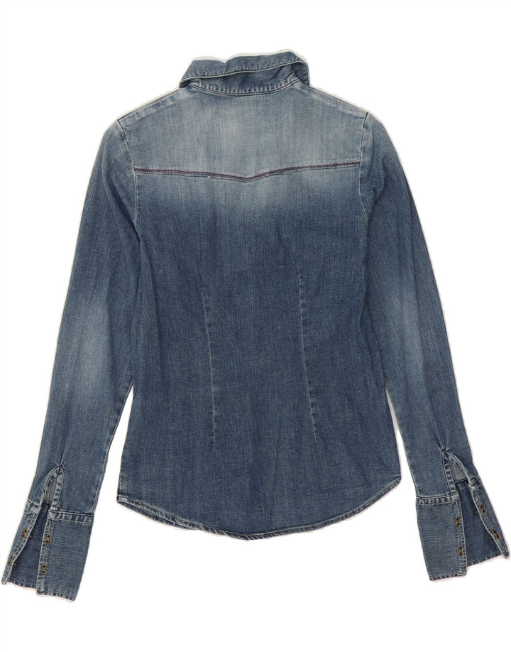 LEE Womens Pullover Denim Shirt UK 12 Medium Blue Cotton Vintage Lee and Second-Hand Lee from Messina Hembry 