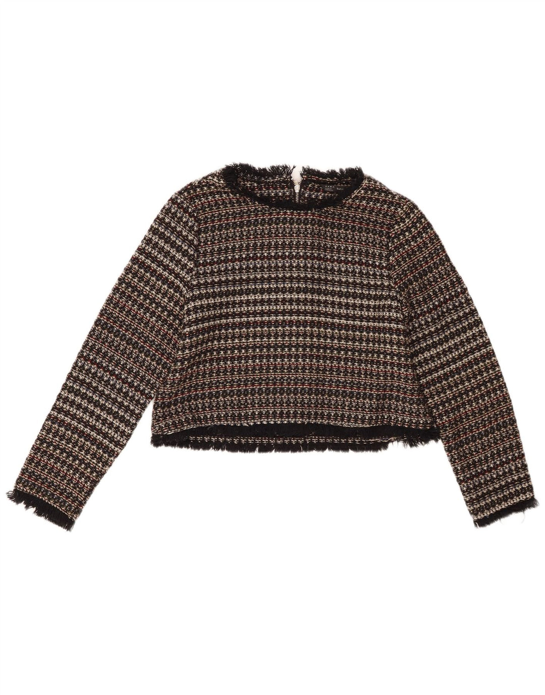 Zara Trafaluc, camicetta corta da donna con maniche a 3/4, taglia UK 12, media, multicolore