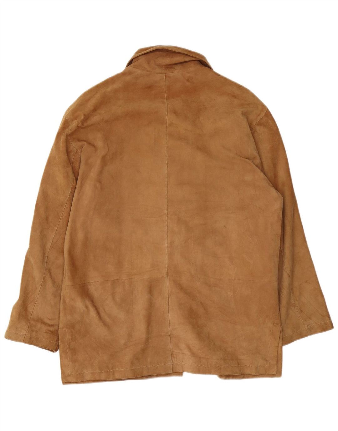 Giacca in pelle scamosciata da donna VINTAGE UK 16 grande in pelle marrone