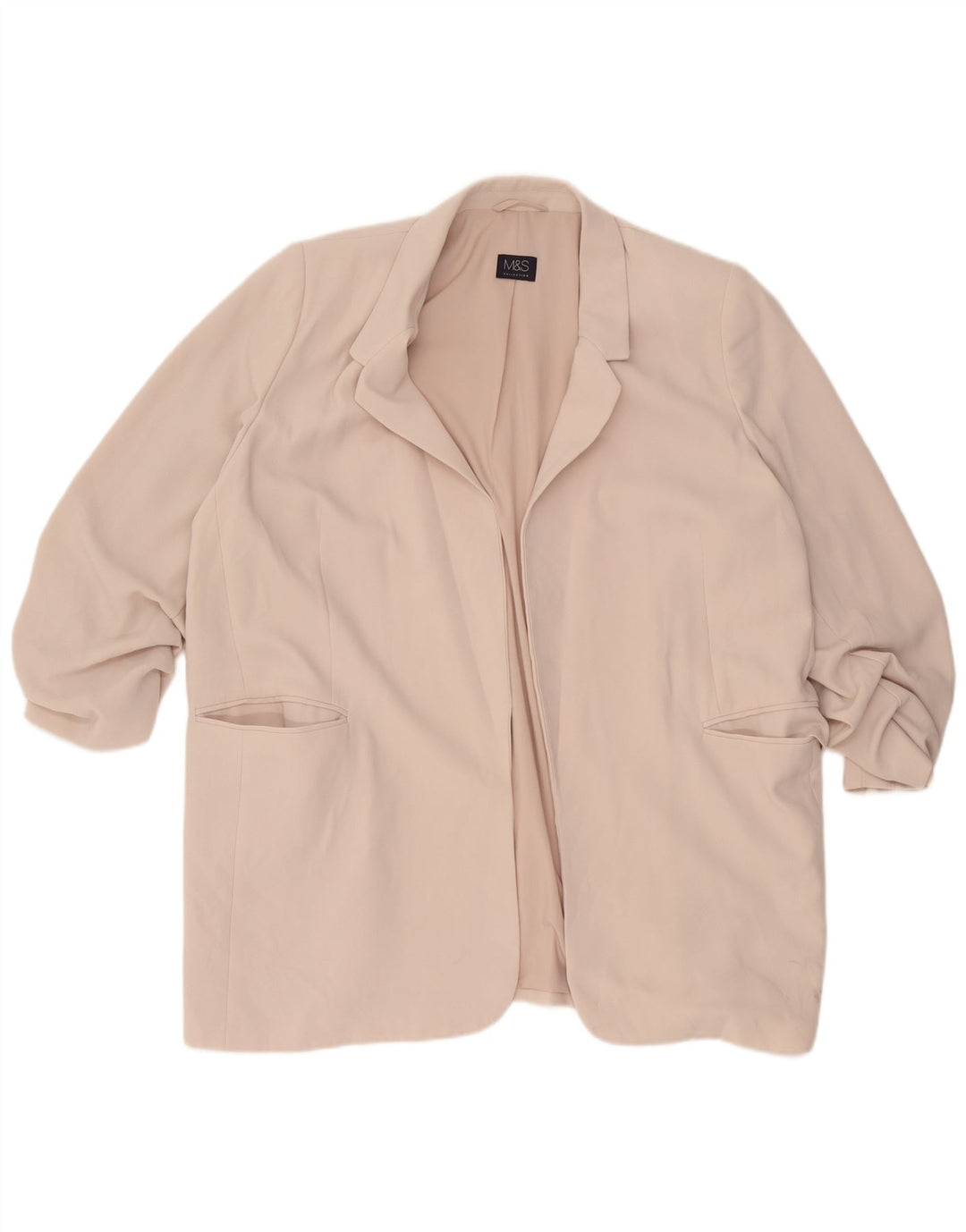 Giacca blazer aperta con maniche a 3/4 Marks & Spencer da donna UK 22 3XL Beige