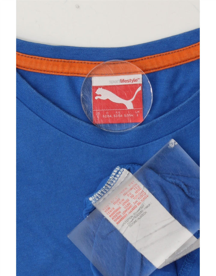 T-shirt grafica da uomo PUMA grande in cotone blu