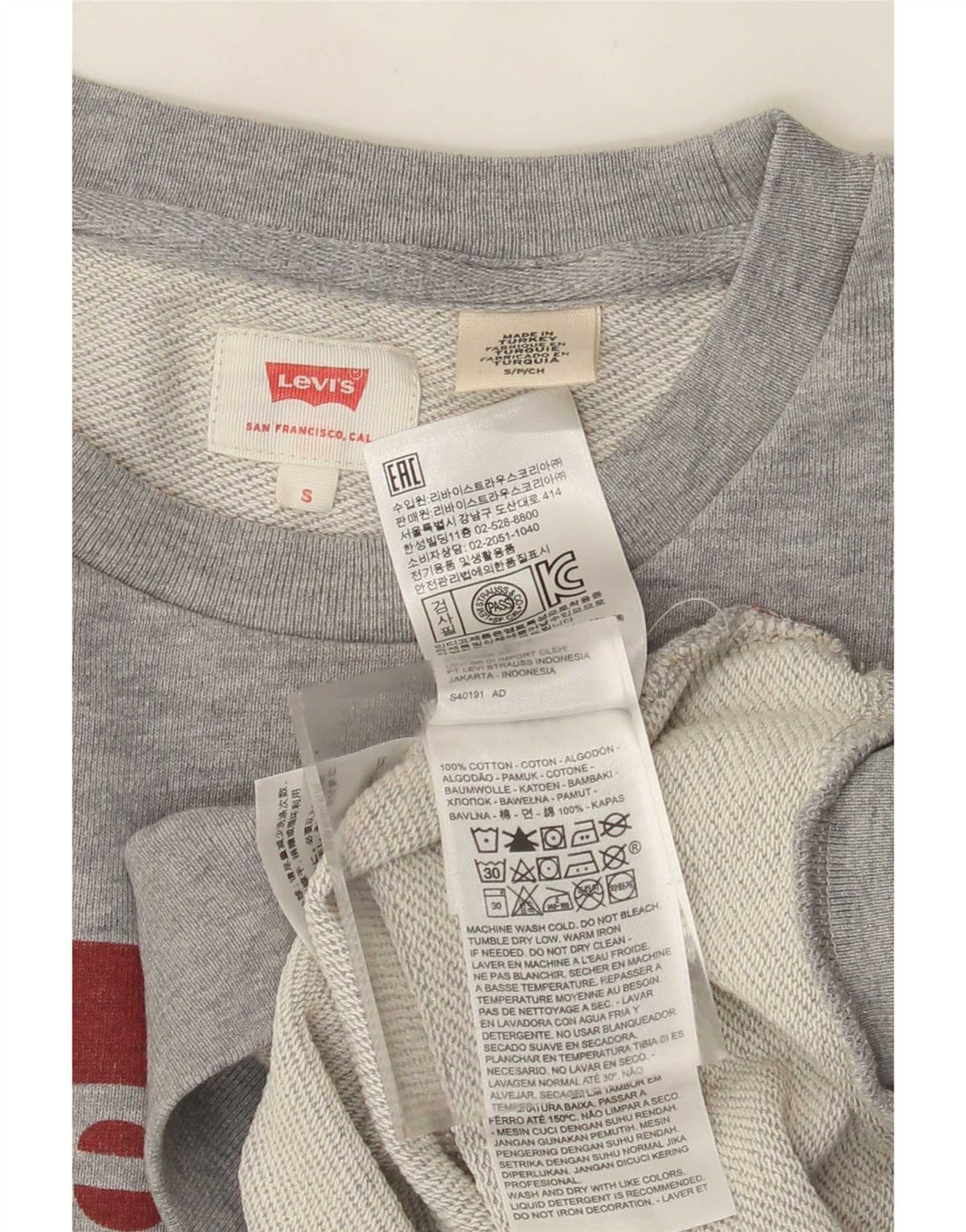 Felpa grafica da uomo Levi's, piccola, in cotone grigio