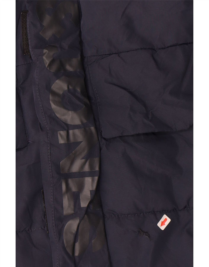 Giacca imbottita con cappuccio grafica Jack & Jones per ragazzi 11-12 anni blu navy