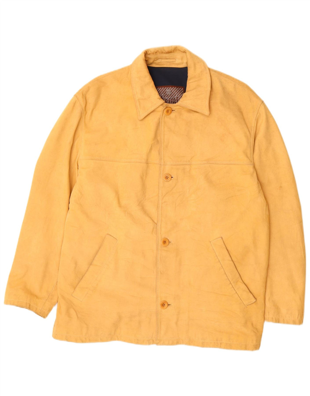 Giacca in pelle da uomo Scout UK 42 XL Gialla