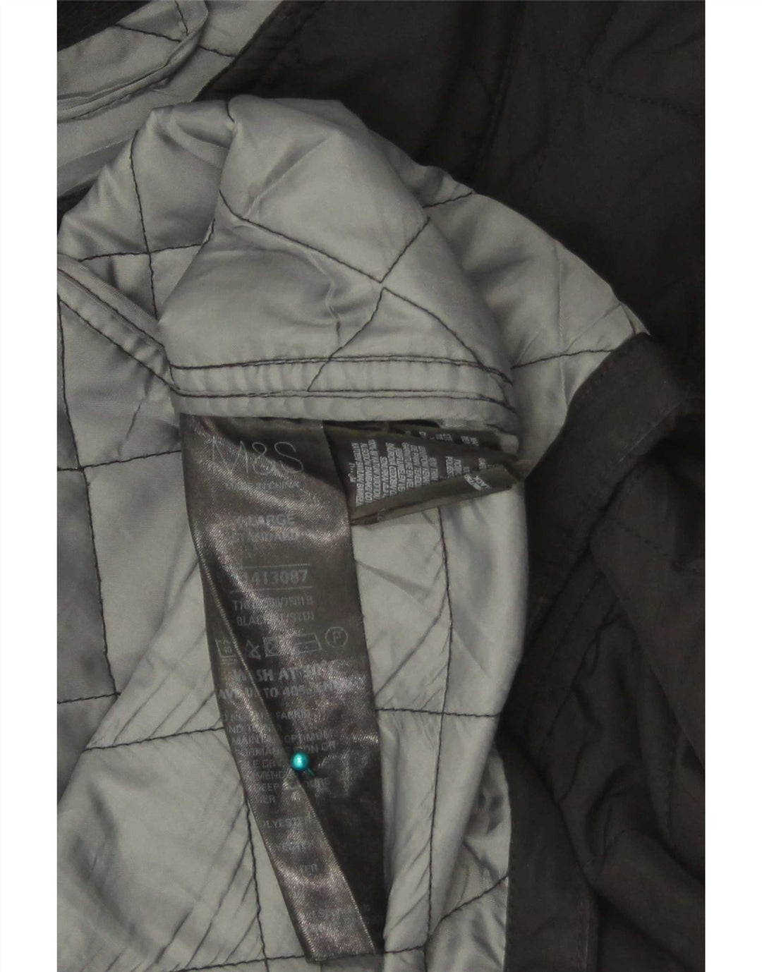 Giacca trapuntata Marks & Spencer da uomo blu Harbour UK 42 XL poliestere nero