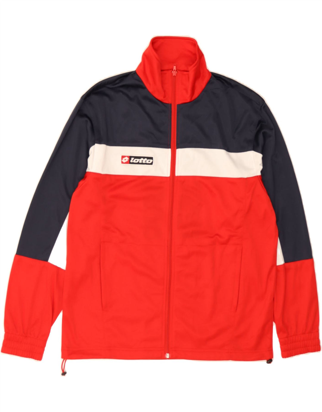 LOTTO Mens Tracksuit Top Jacket Small Red Colourblock Polyester Vintage Lotto and Second-Hand Lotto from Messina Hembry 