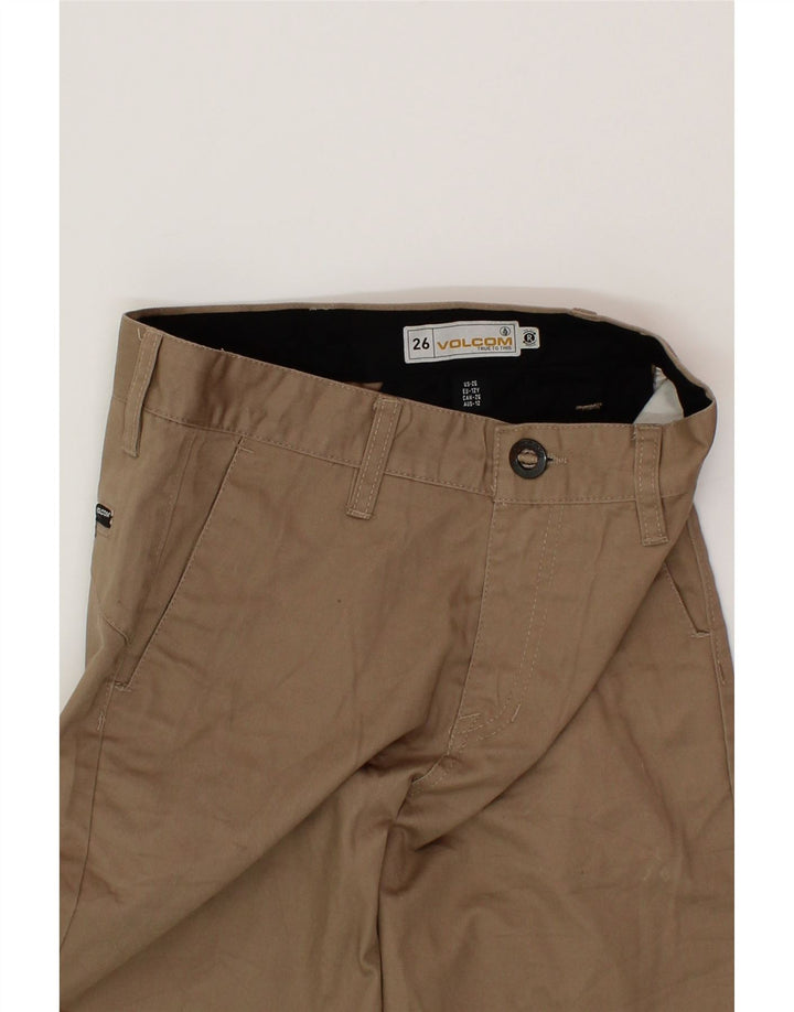 VOLCOM Boys Chino Shorts 11-12 Years W26 Beige Polyester Vintage Volcom and Second-Hand Volcom from Messina Hembry 