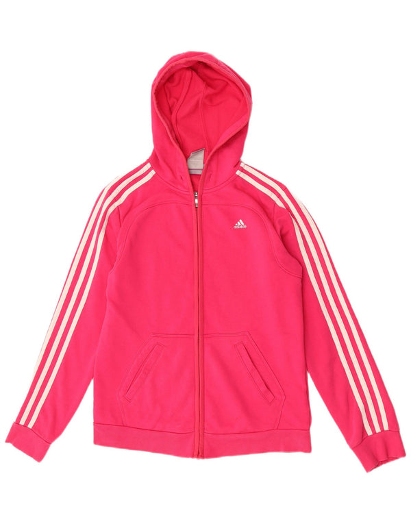 Maglione con cappuccio e zip Adidas Climalite da donna UK 12/14 Cotone rosa medio