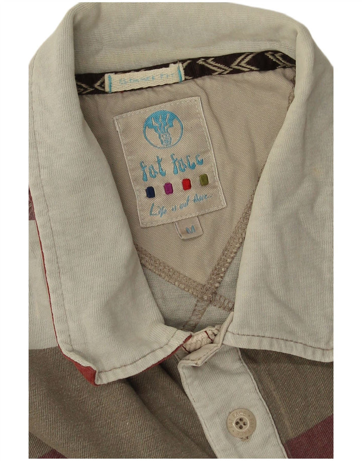 Polo da uomo Fat Face in cotone a righe multicolori medie