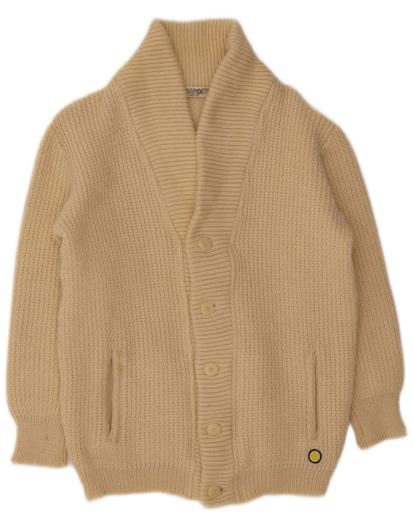 Maglione cardigan vintage da uomo IT 50 lana beige medio
