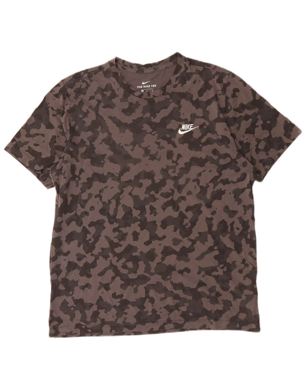 T-shirt da uomo Nike Top in cotone mimetico grigio medio