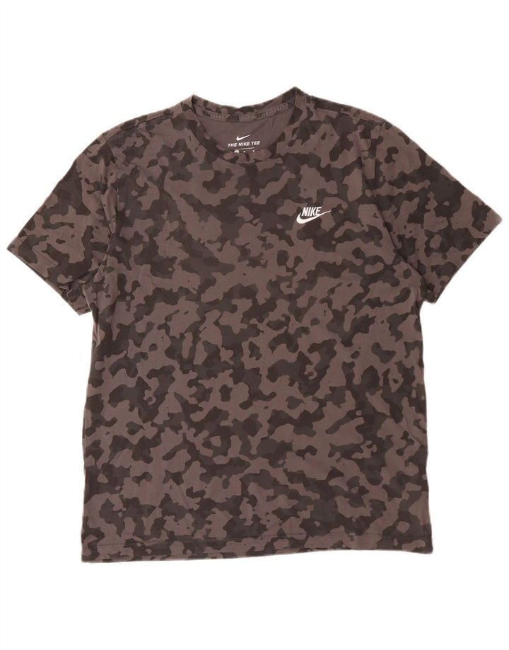 T-shirt da uomo Nike Top in cotone mimetico grigio medio