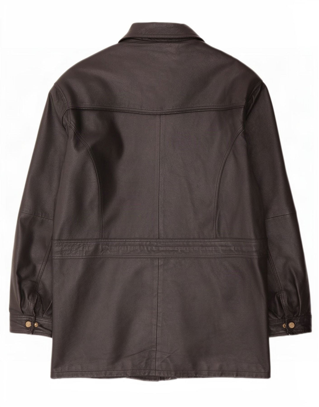 Cappotto vintage in pelle Sherpa da uomo UK 44 2XL Nero