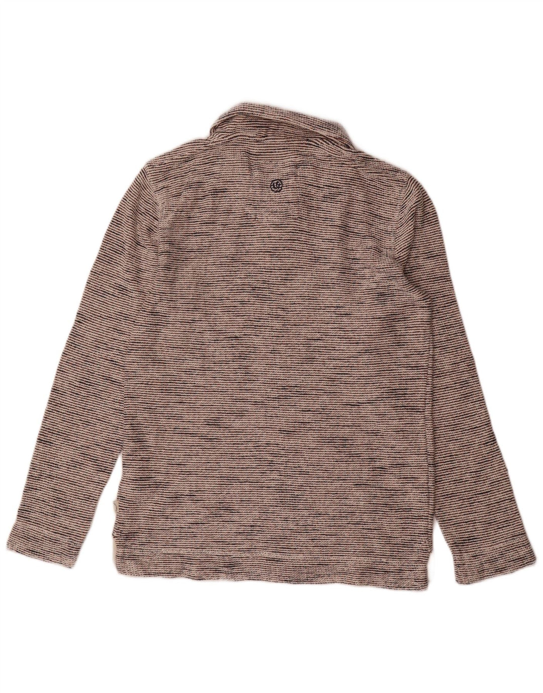 Felpa da uomo con collo con zip Fat Face, maglione piccolo, cotone chiazzato grigio