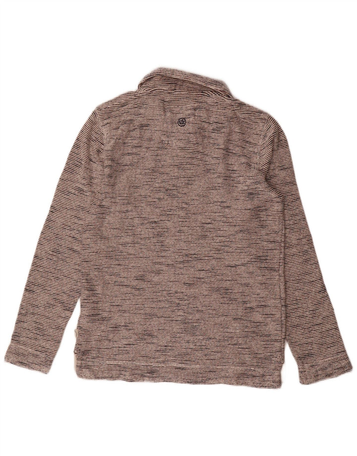 Felpa da uomo con collo con zip Fat Face, maglione piccolo, cotone chiazzato grigio