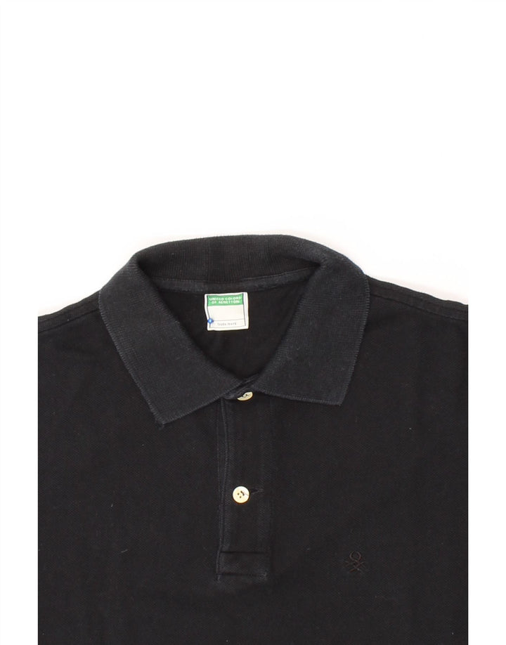 BENETTON Mens Polo Shirt Small Black Cotton Vintage Benetton and Second-Hand Benetton from Messina Hembry 