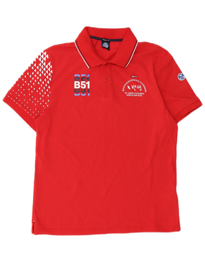 Polo North Sails da uomo Barcolana 51 Graphic Regular Fit Rosso medio