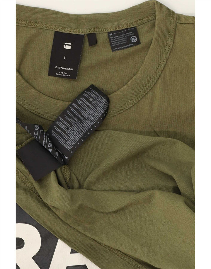 T-shirt grafica da uomo G-Star Top grande in cotone kaki