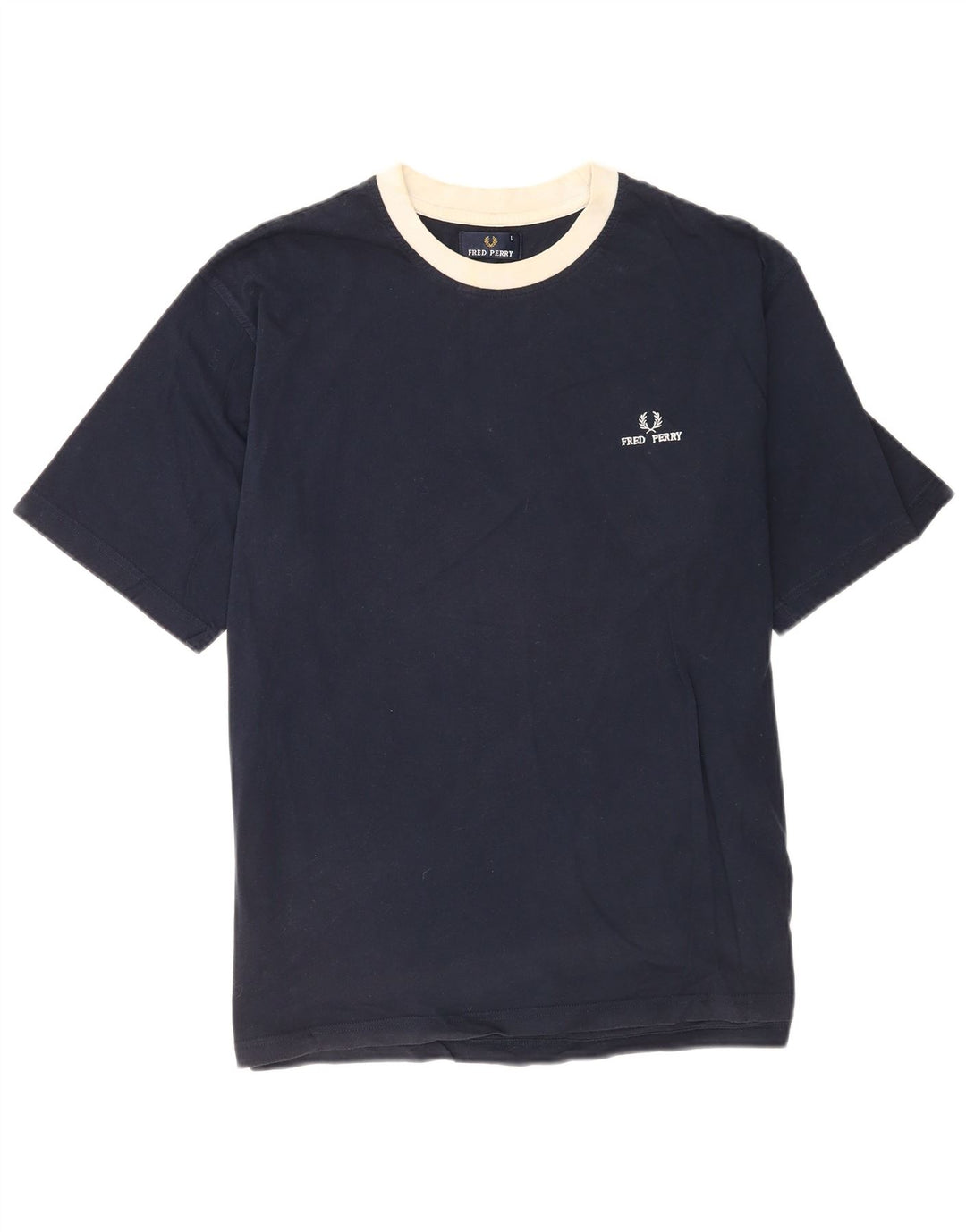 T-shirt da uomo Fred Perry Top grande in cotone blu navy