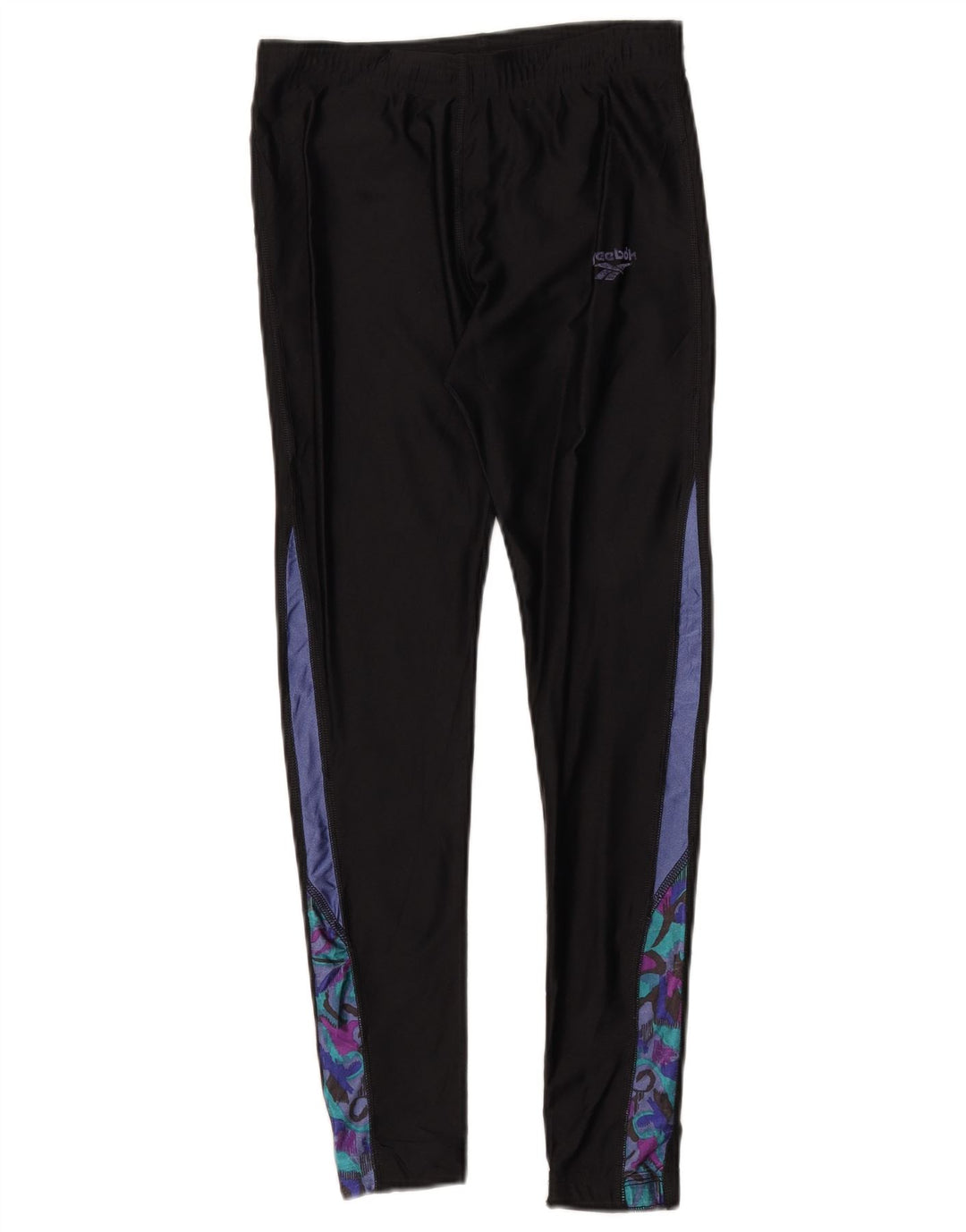 Leggings Reebok da donna UK 12 Medium Black Poliestere Colourblock