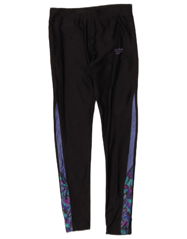 Leggings Reebok da donna UK 12 Medium Black Poliestere Colourblock
