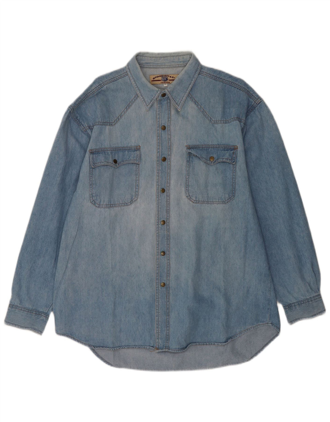 Camicia di jeans da uomo Brandon & C XL in cotone blu