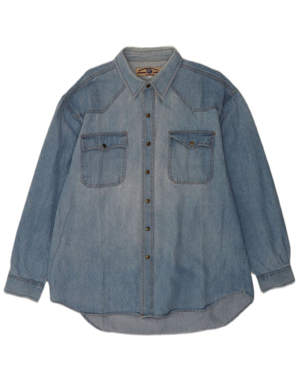 Camicia di jeans da uomo Brandon & C XL in cotone blu
