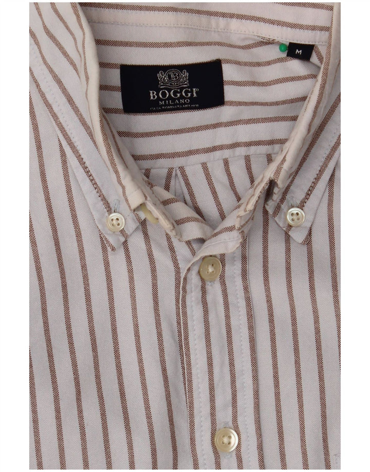 Camicia Uomo Boggi Cotone Rigato Blu Medio